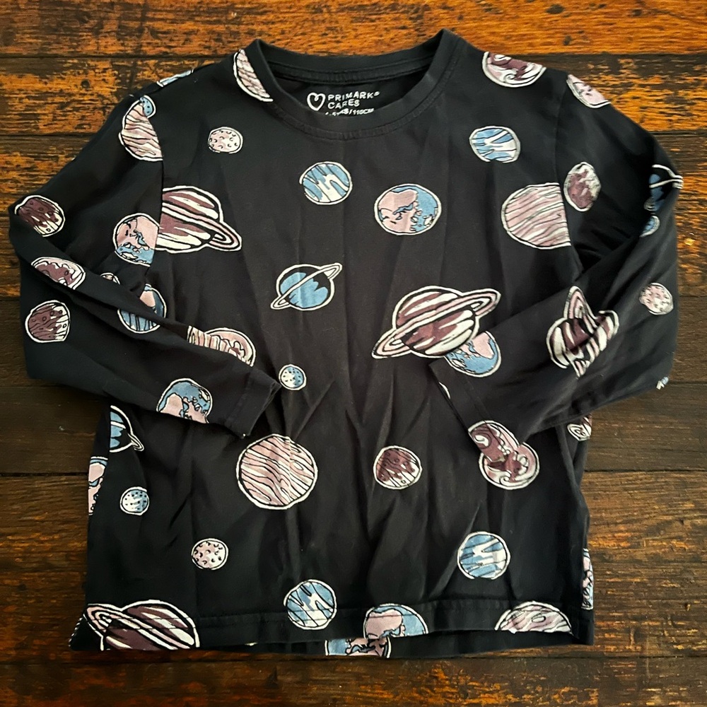 Primark Cares Black Planet Print Long Sleeve Top